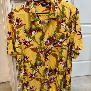 Buffalo David Bitton Tropical Yellow and Purple Men's Shirt